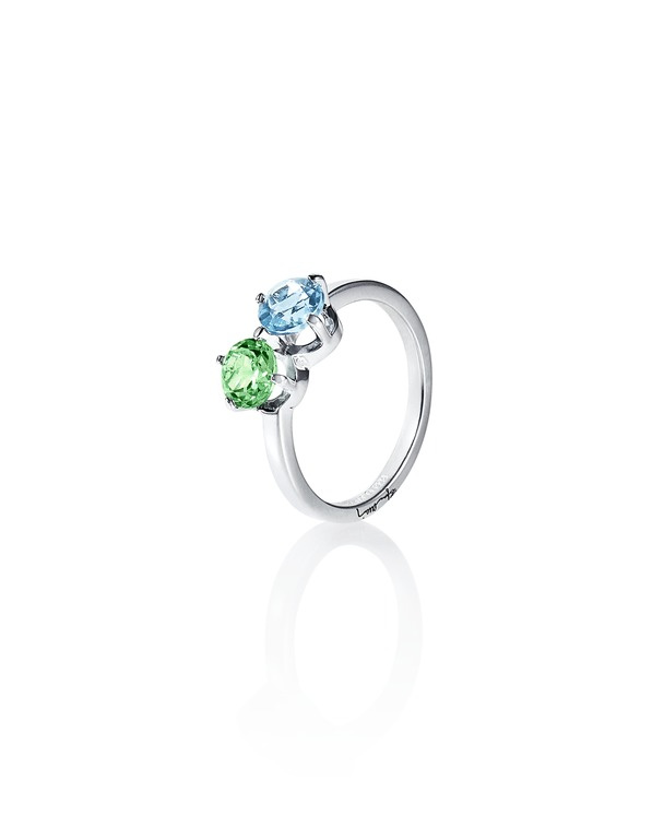 The Sea & I Ring Silber Green Sapphire/Topaz 