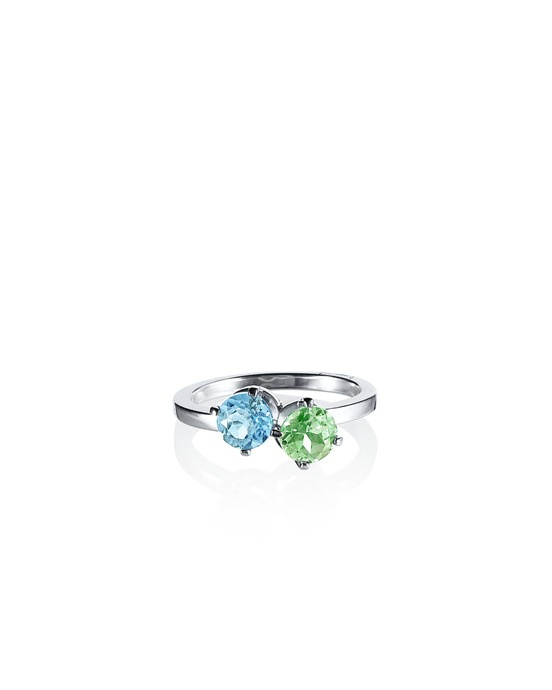 The Sea & I Ring Silber Green Sapphire/Topaz 