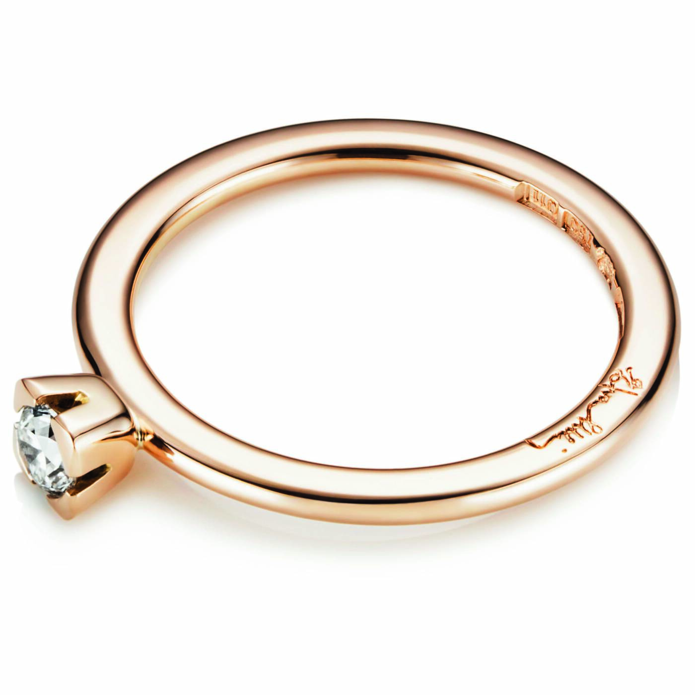 Love Bead Wedding 0.19 ct diamant Ring Gold