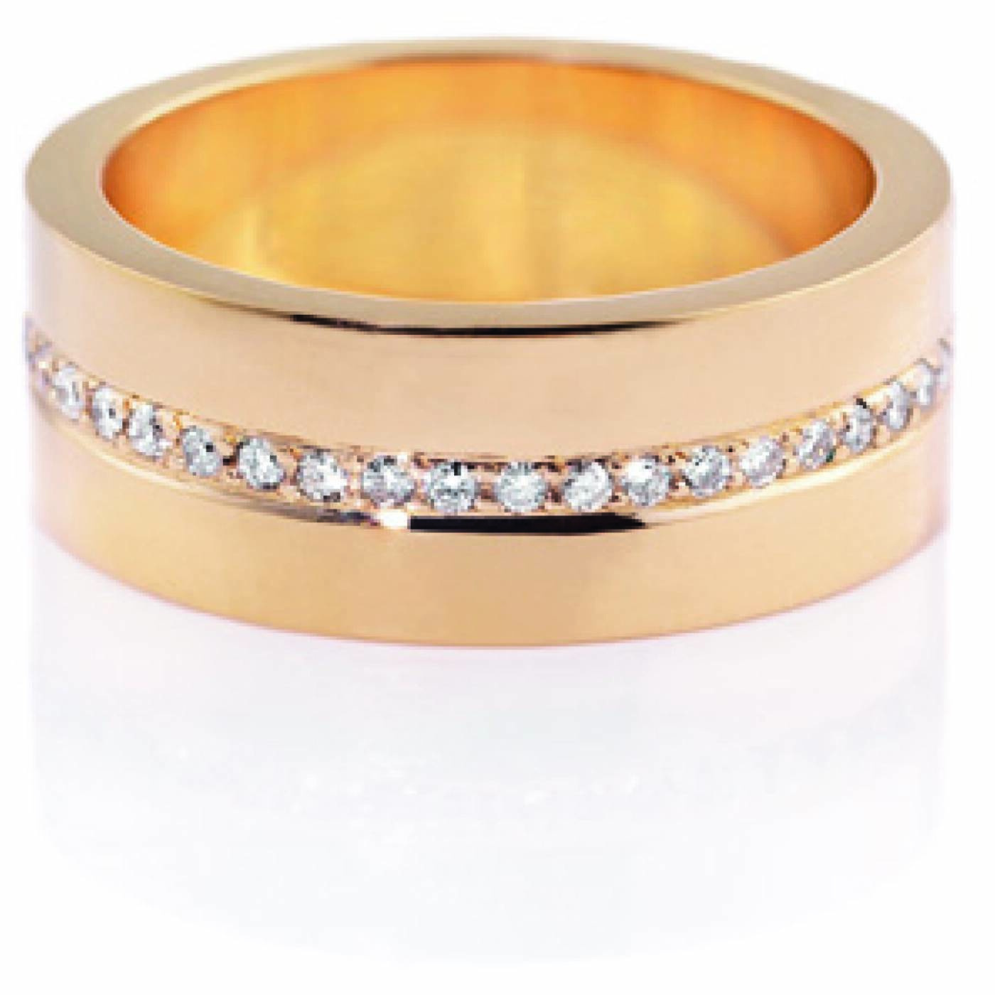 Wide & Stars Ring Gold