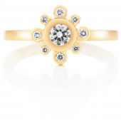 Sweet Hearts Crown 0.19 ct diamant Ring Gold