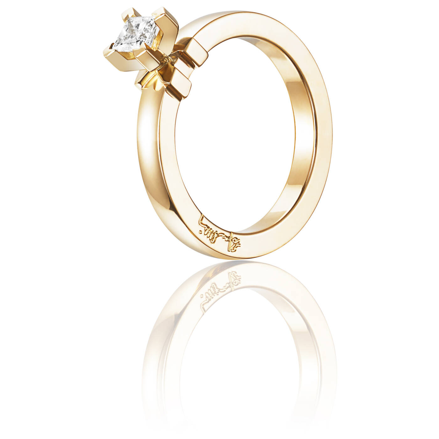 Dolce weiße Princess 0.30 ct diamant Ring Gold