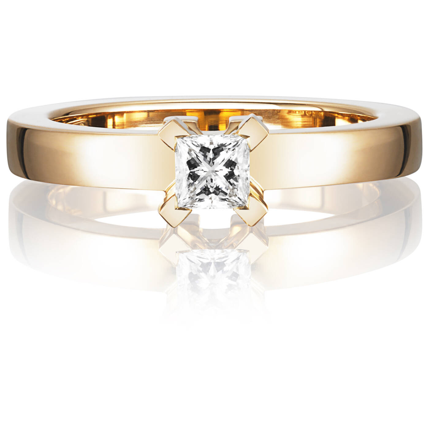 Dolce weiße Princess 0.30 ct diamant Ring Gold