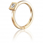 Princess Wedding Thin 0.30 ct diamant Ring Gold