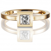 Princess Wedding Thin 0.40 ct diamant Ring Gold
