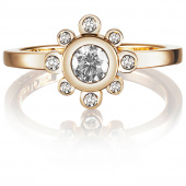 Sweet Hearts Crown 0.30 ct diamant Ring Gold