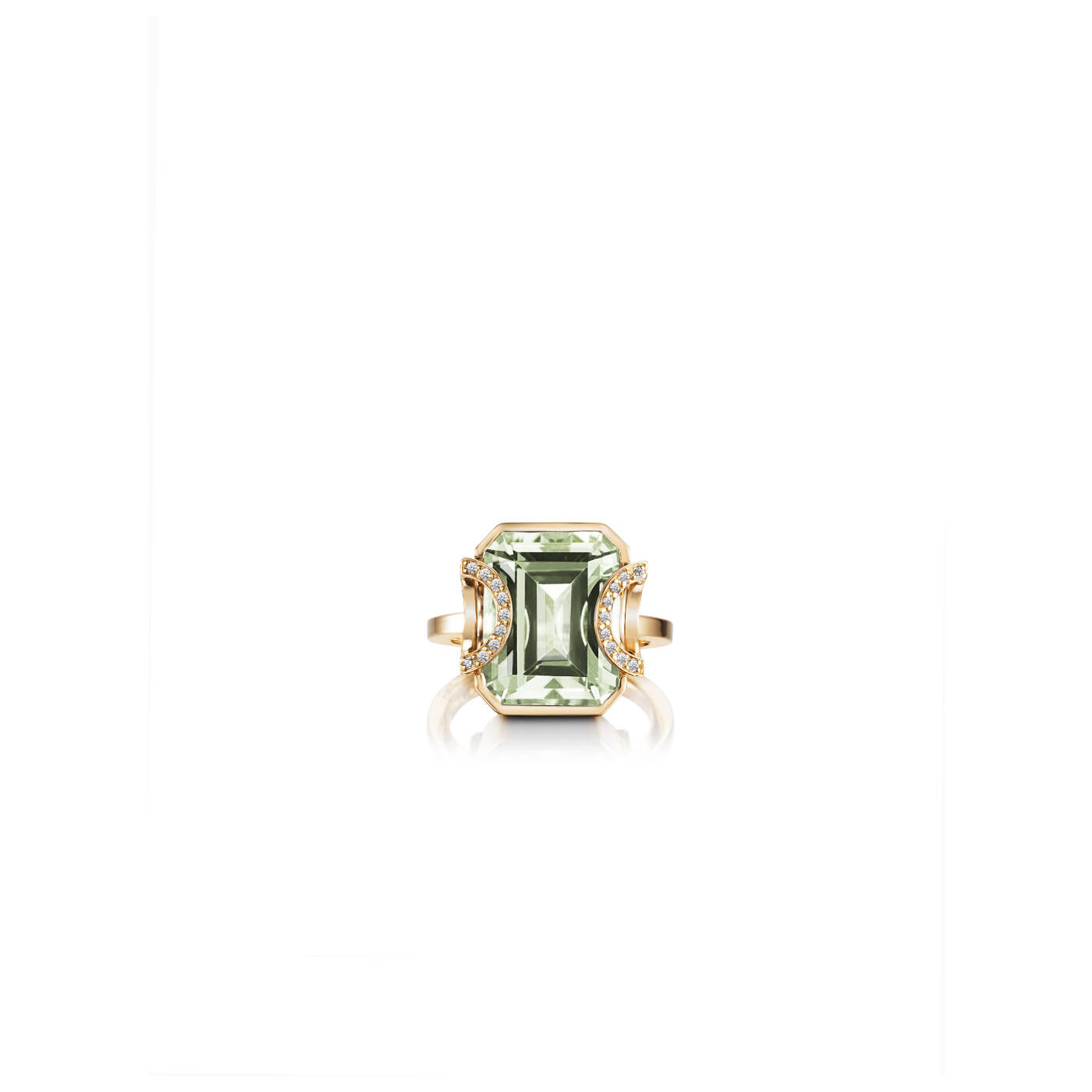 Little Magic Star - Green Quartz Ring Gold