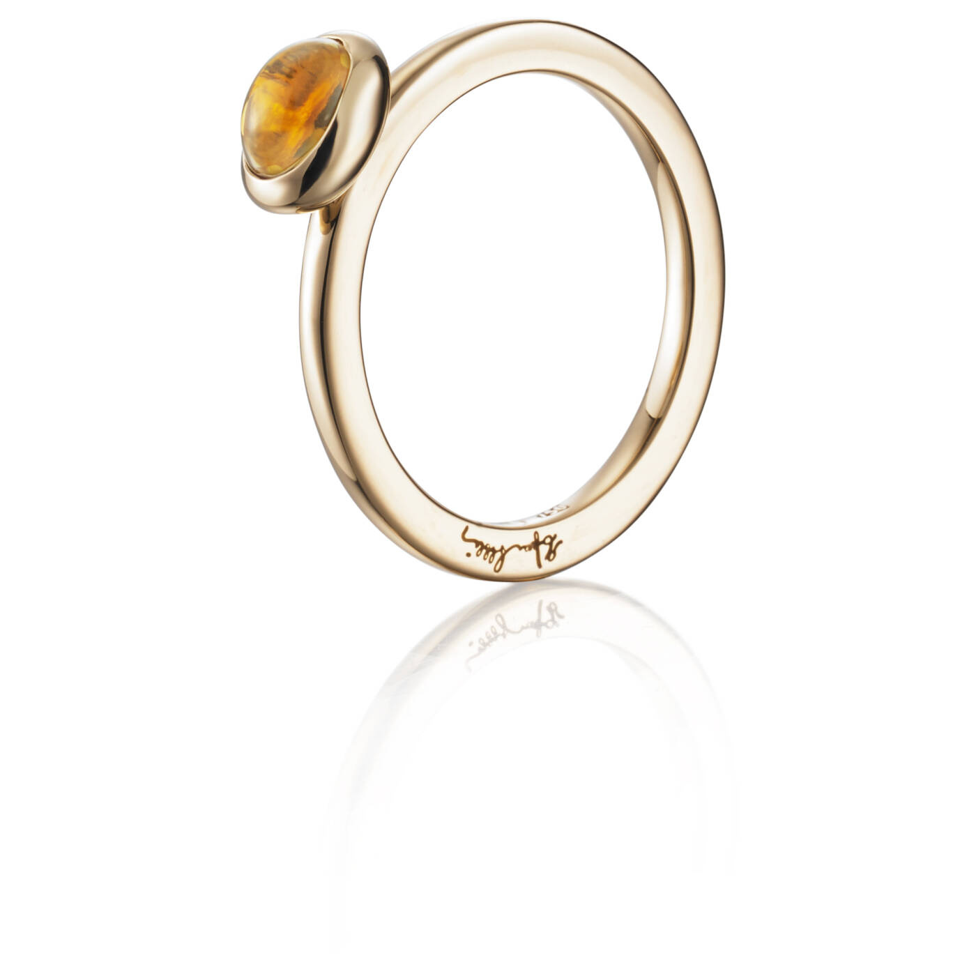 Love Bead - Citrine Ring Gold