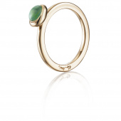Love Bead - Green Agate Ring Gold