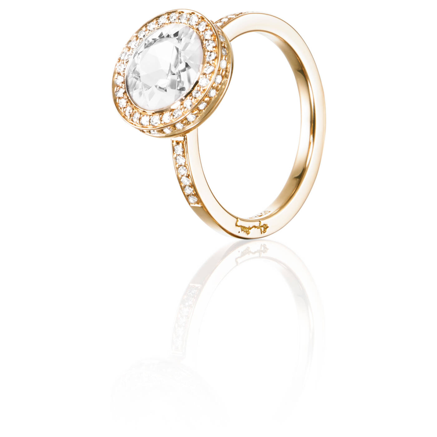 Halo - Crystal Quartz Ring Gold