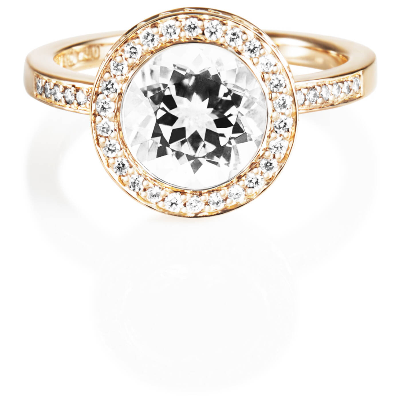 Halo - Crystal Quartz Ring Gold