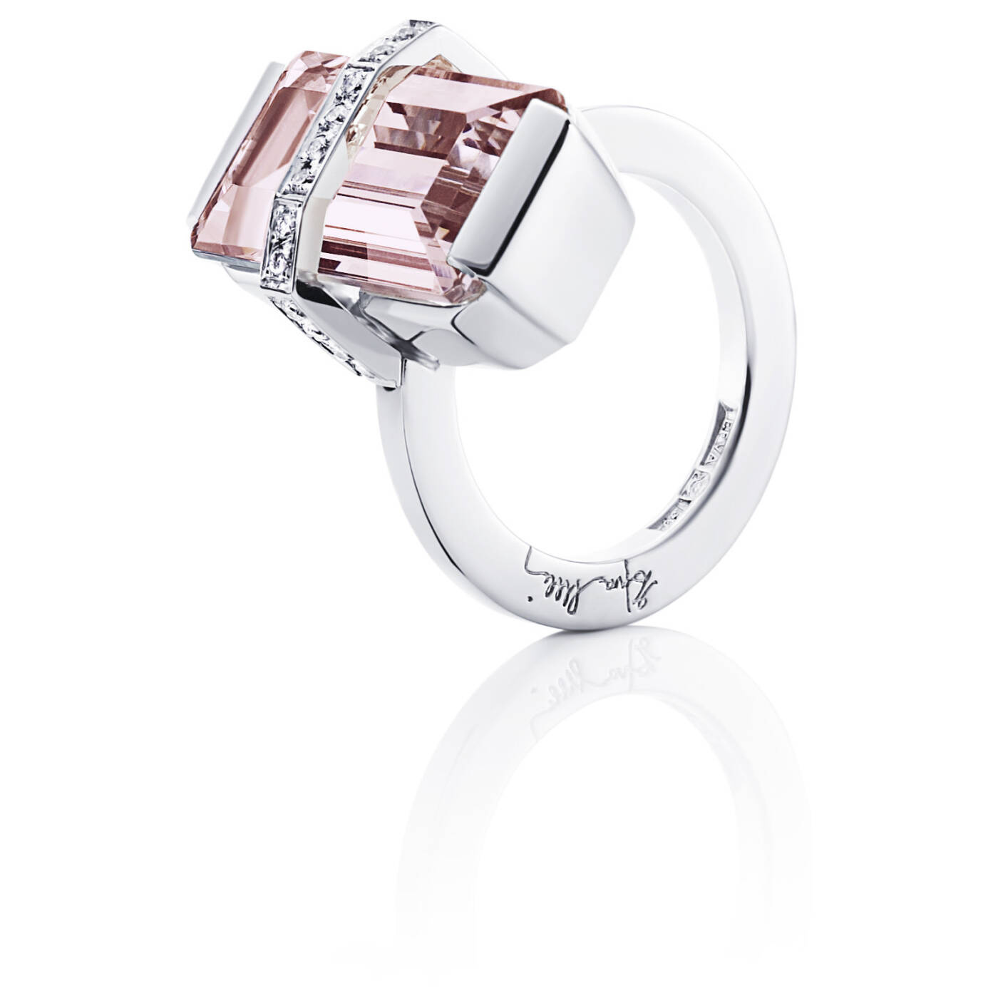 Bend Over - Morganite Ring Weißgold
