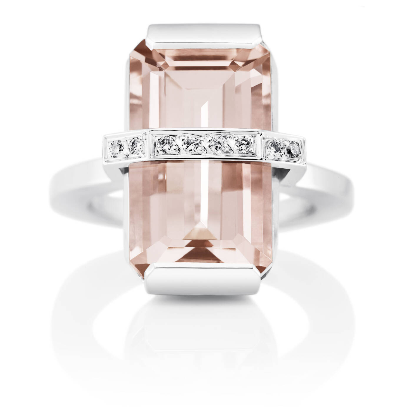 Bend Over - Morganite Ring Weißgold