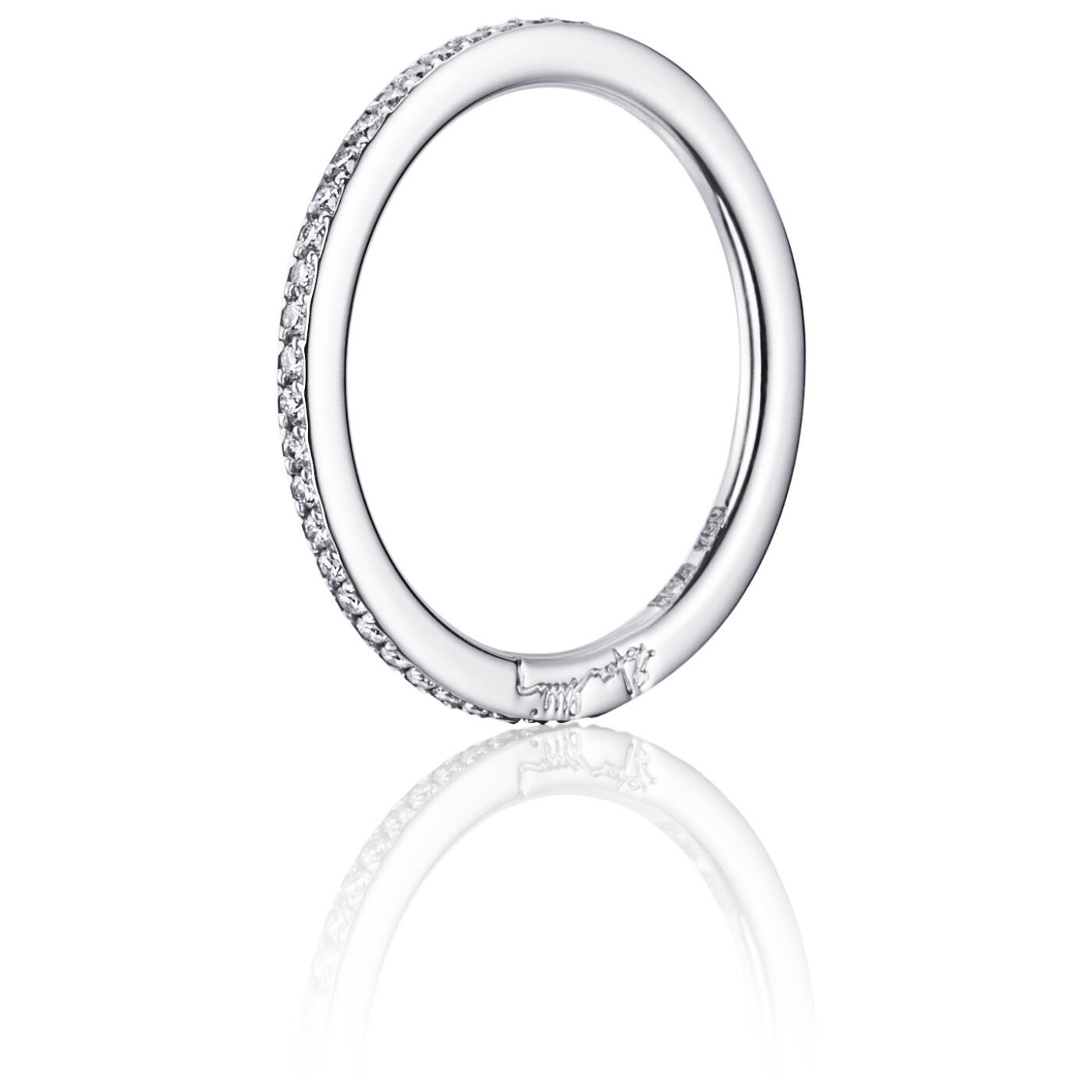 Love Bead & Stars Band Ring Weißgold