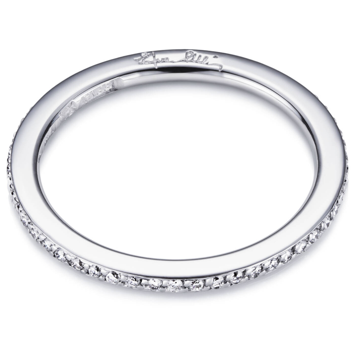 Love Bead & Stars Band Ring Weißgold