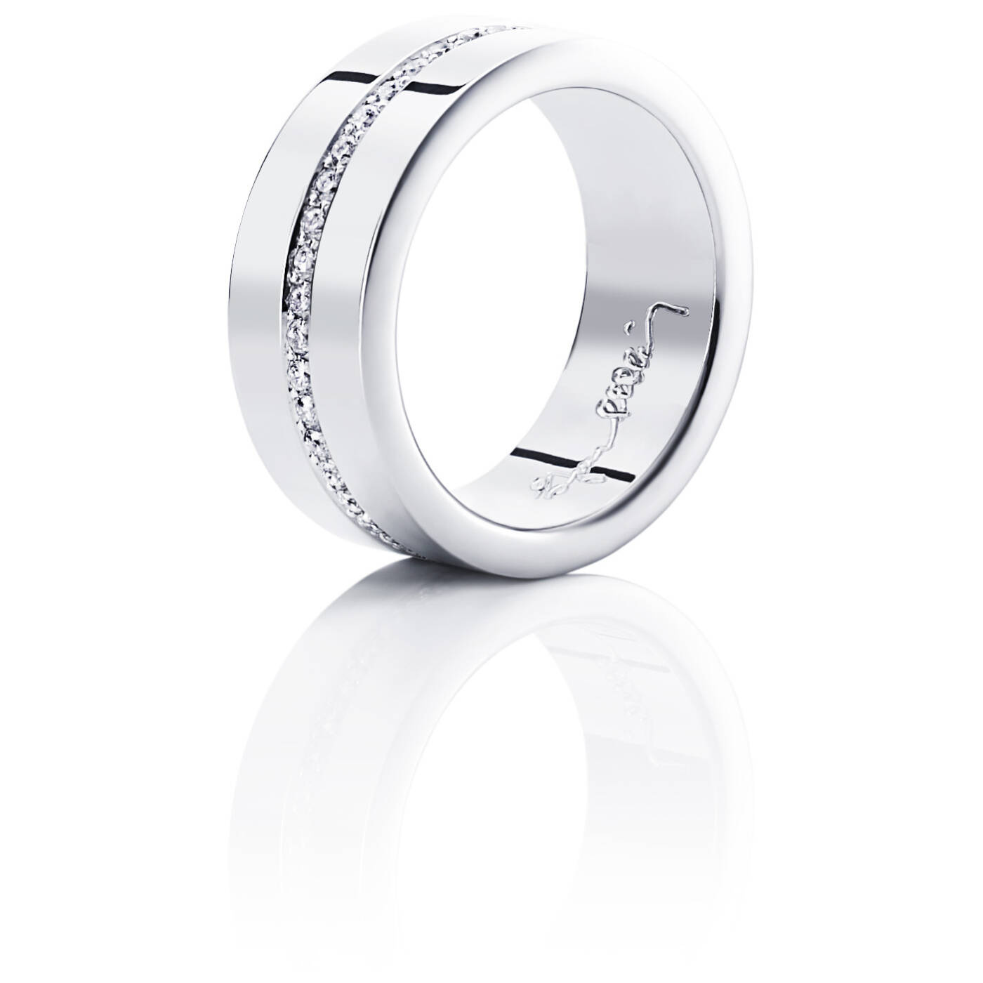 Wide & Stars Ring Weißgold