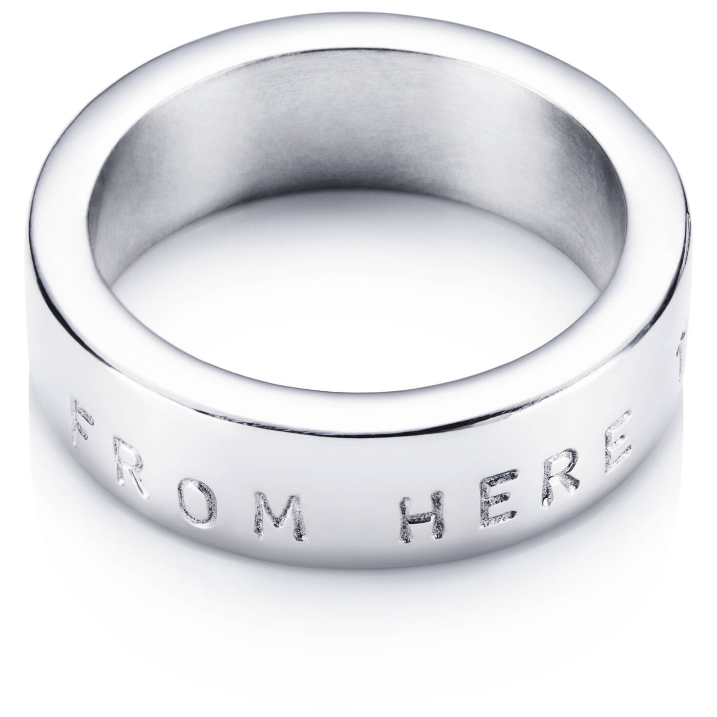 From Here To Eternity Stamped Ring Weißgold