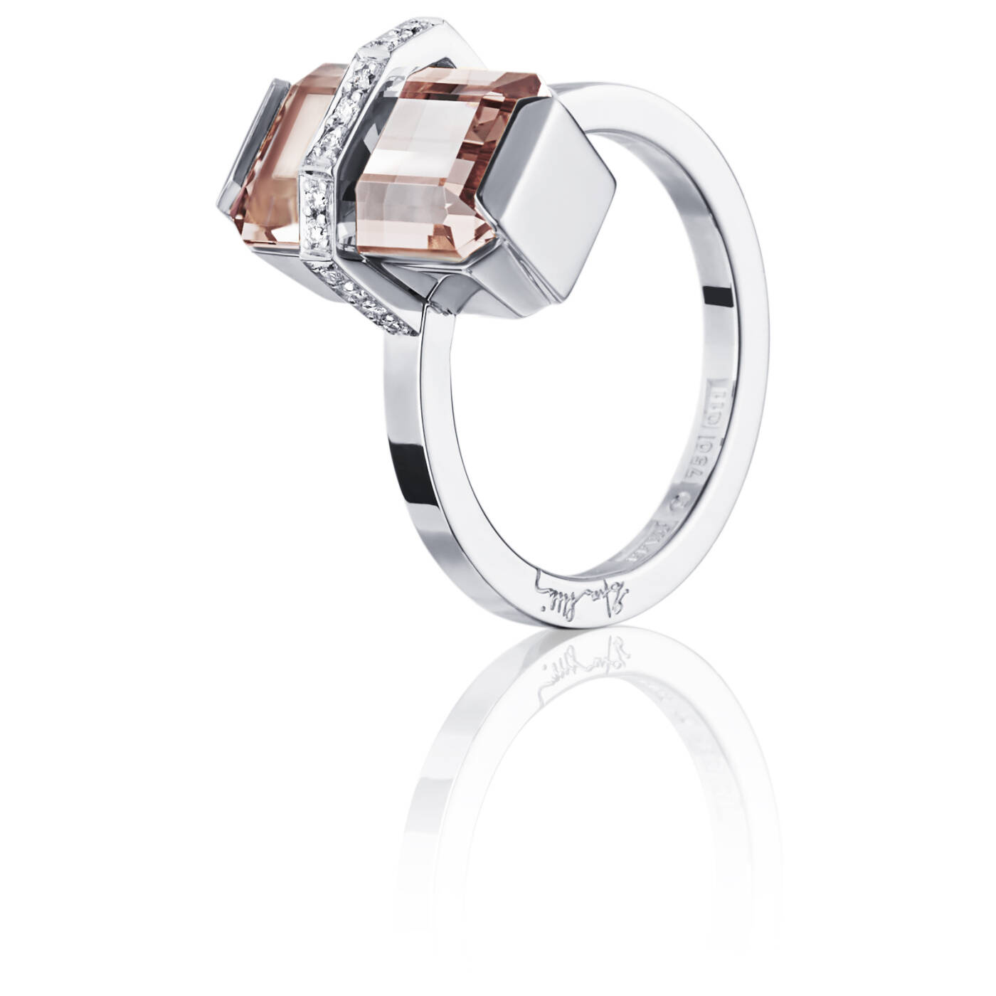 Little Bend Over - Morganite Ring Weißgold