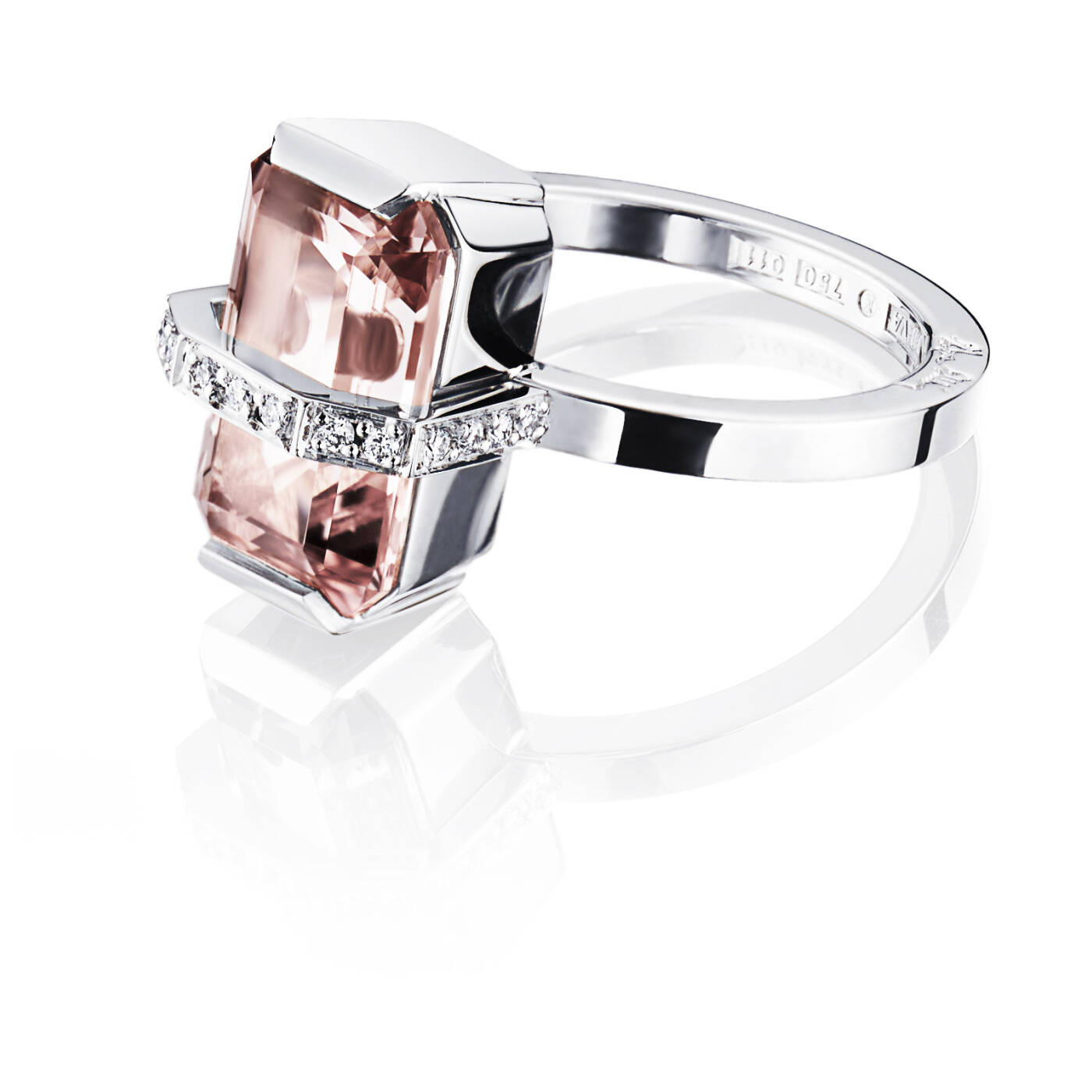 Little Bend Over - Morganite Ring Weißgold