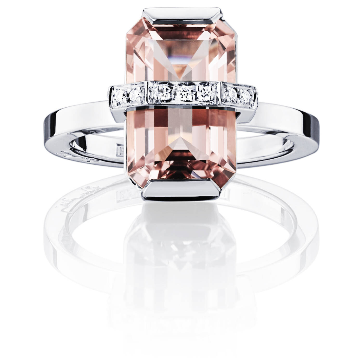 Little Bend Over - Morganite Ring Weißgold