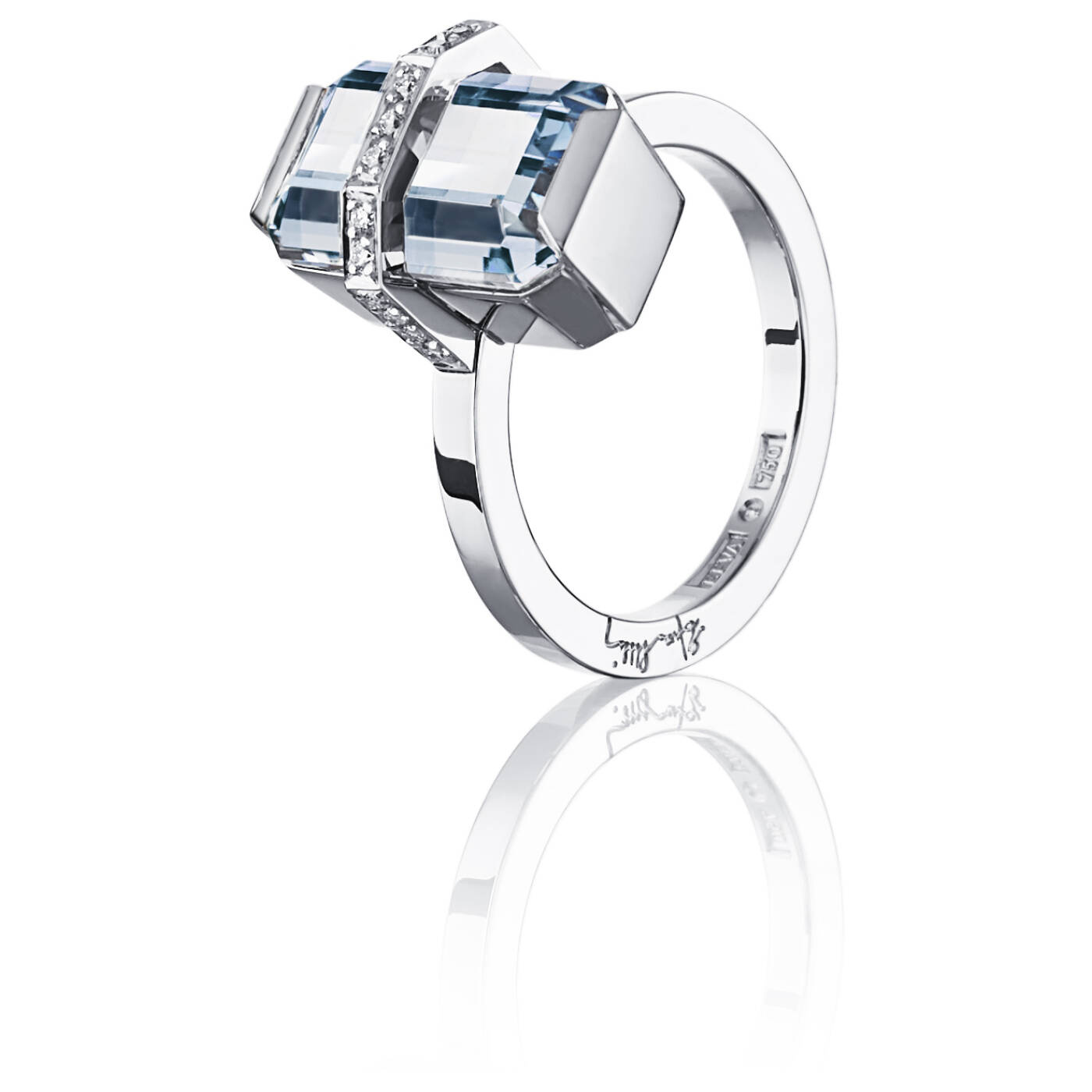 Little Bend Over - Aquamarine Ring Weißgold