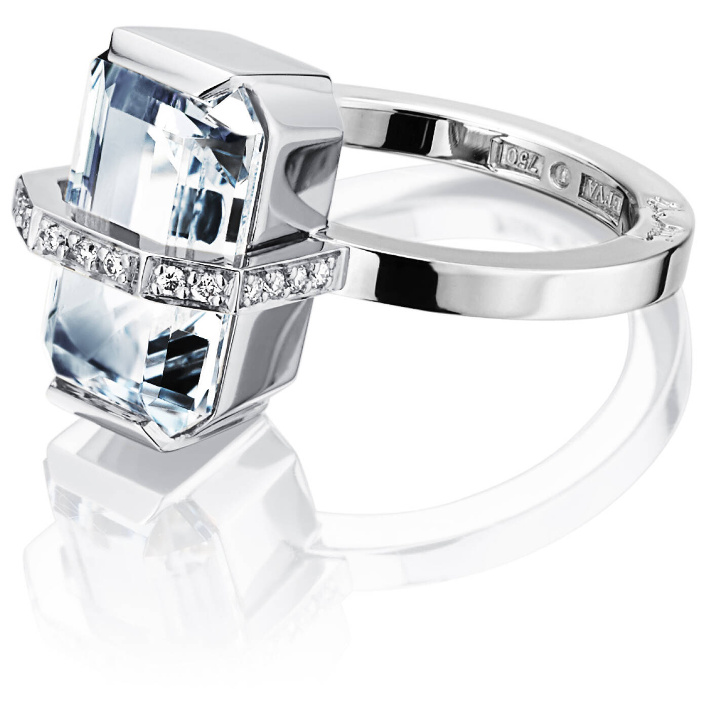 Little Bend Over - Aquamarine Ring Weißgold