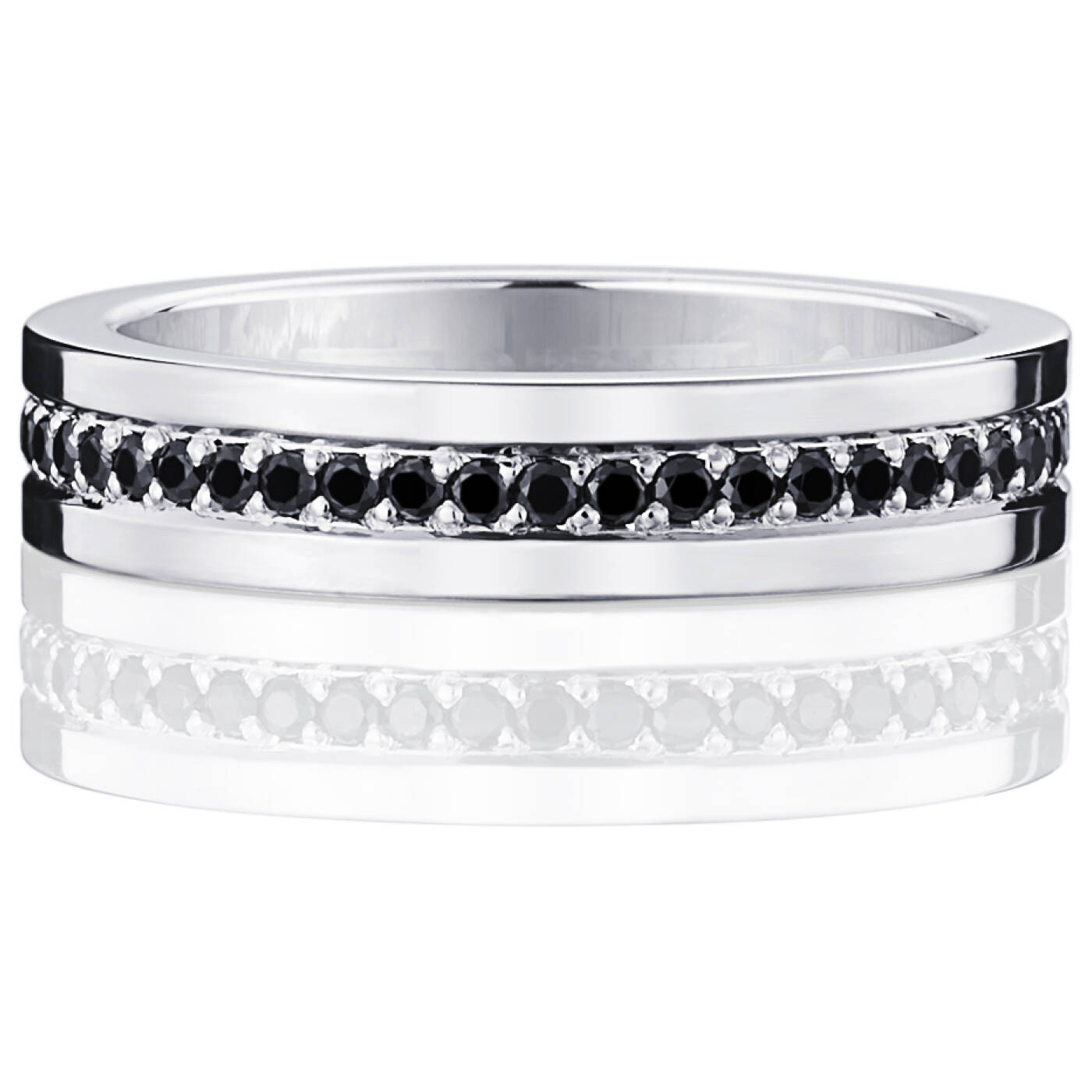 4½ & Black Stars Ring Weißgold