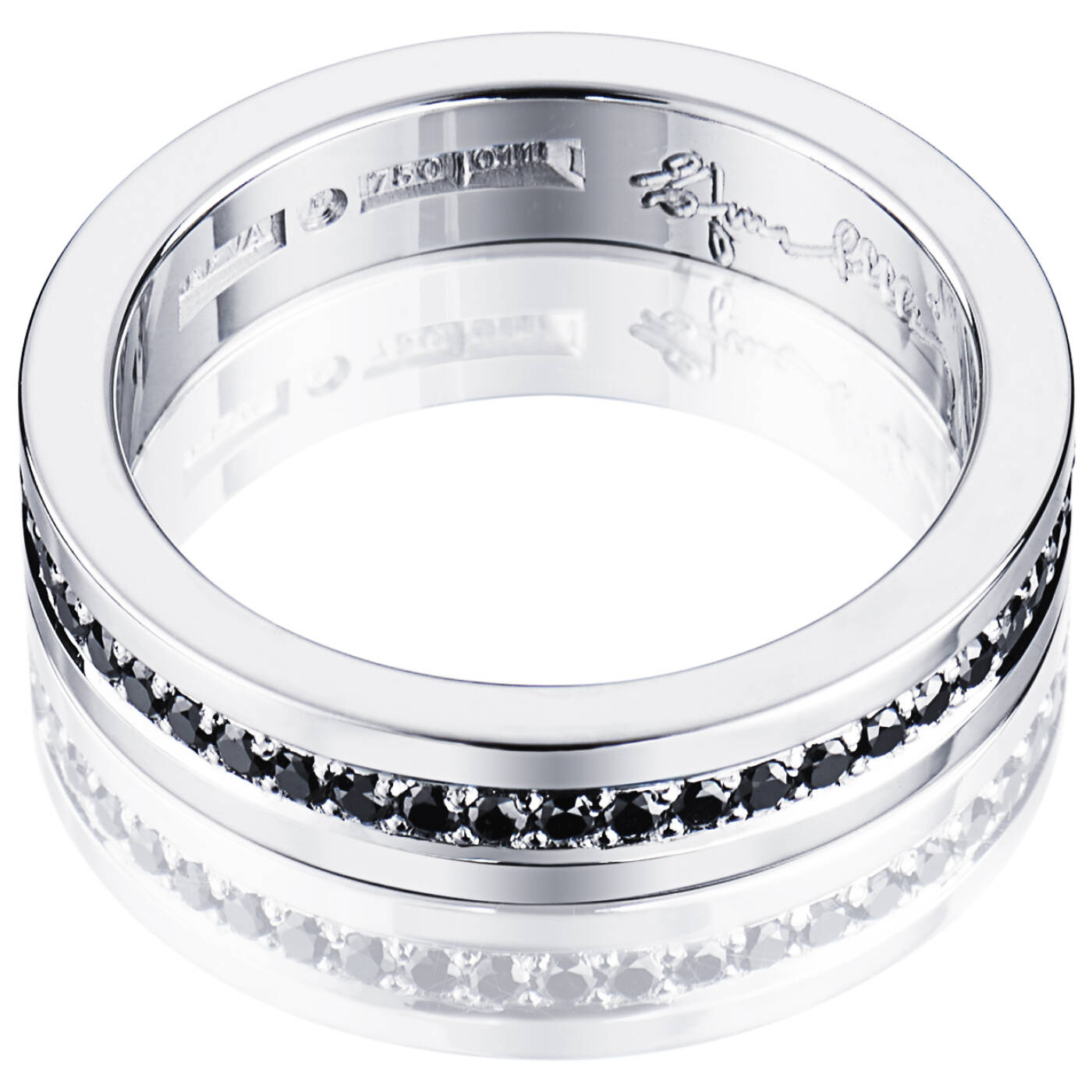 4½ & Black Stars Ring Weißgold