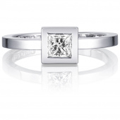 Princess Wedding Thin 0.40 ct diamant Ring Weißgold