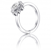 Sweet Hearts Crown 0.30 ct diamant Ring Weißgold