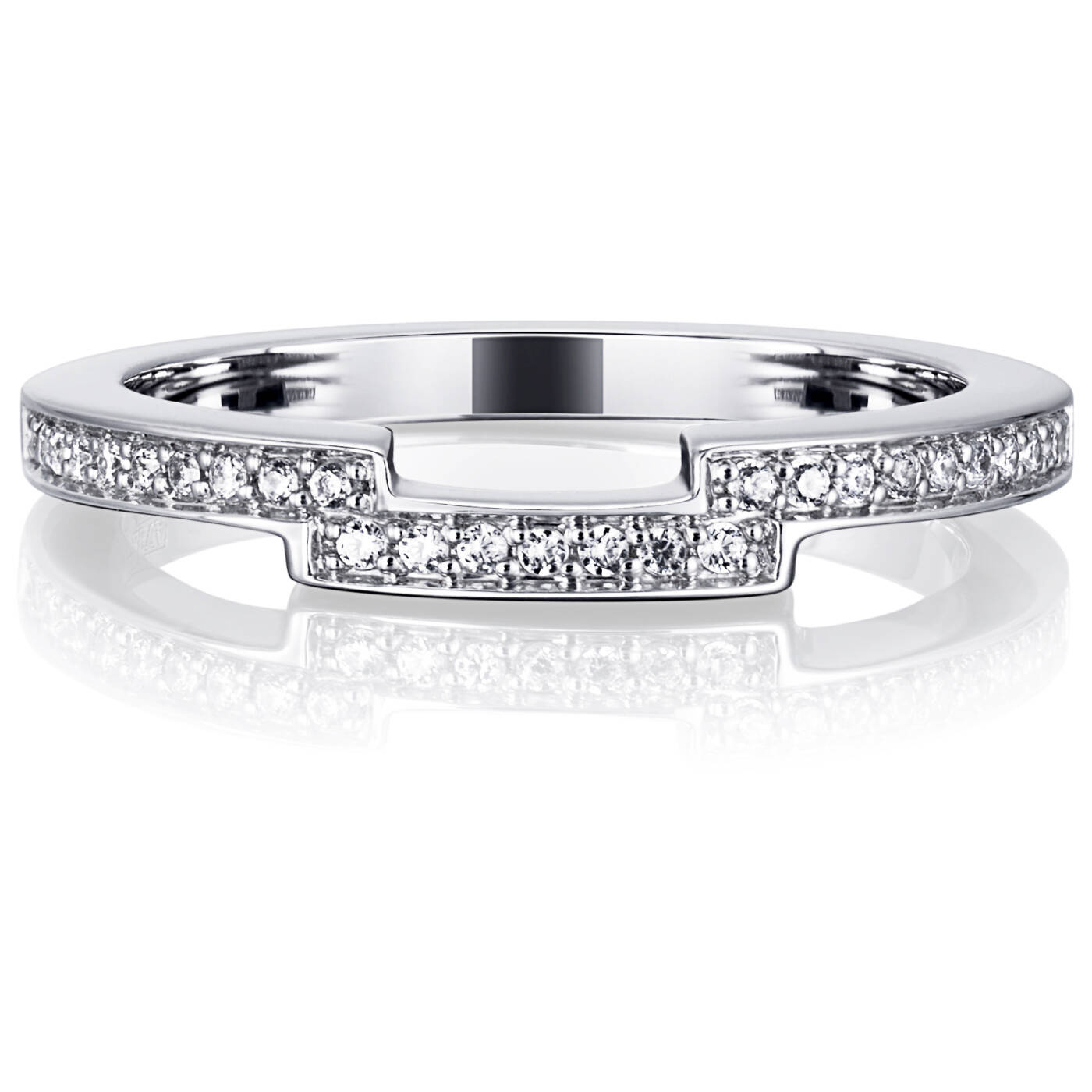 Deco Thin Ring Weißgold