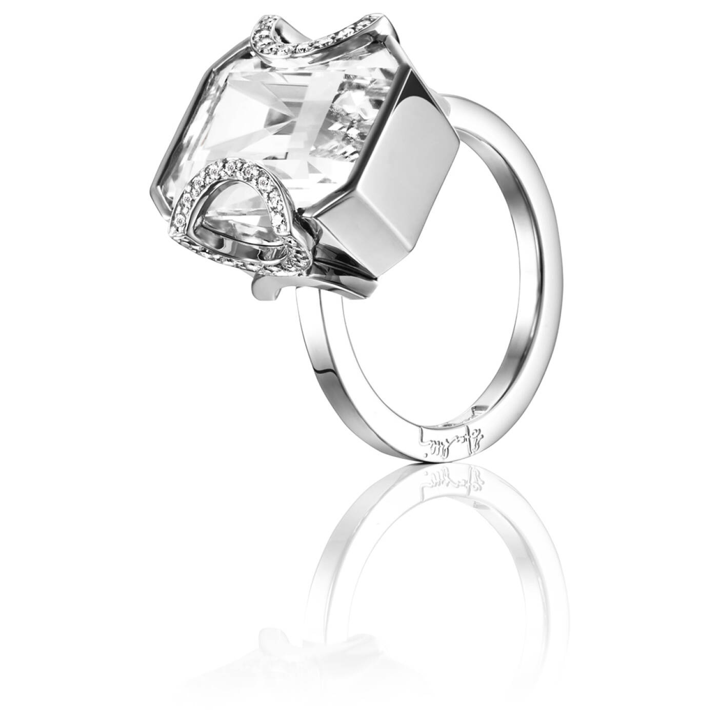 Little Magic Star - Crystal Quartz Ring Weißgold