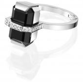 Little Bend Over - Onyx Ring Weißgold