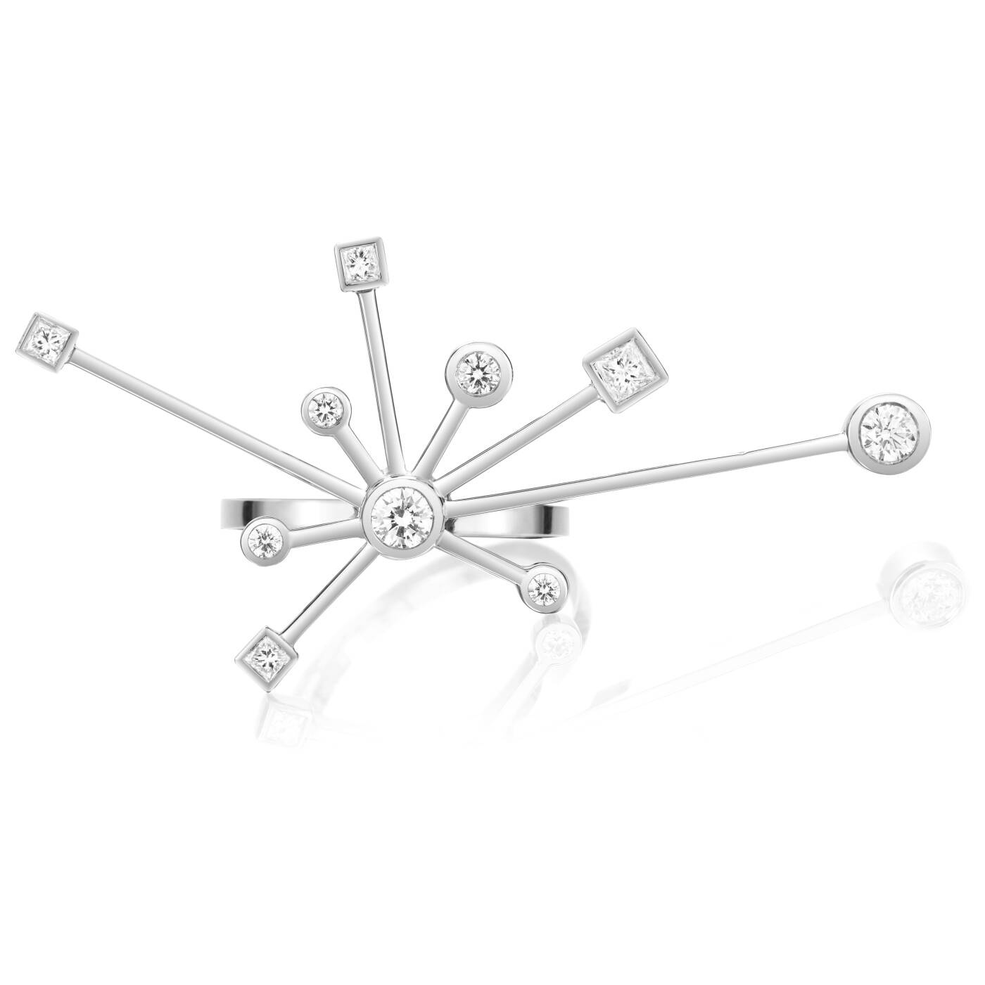 Kaboom & Stars Ring Weißgold