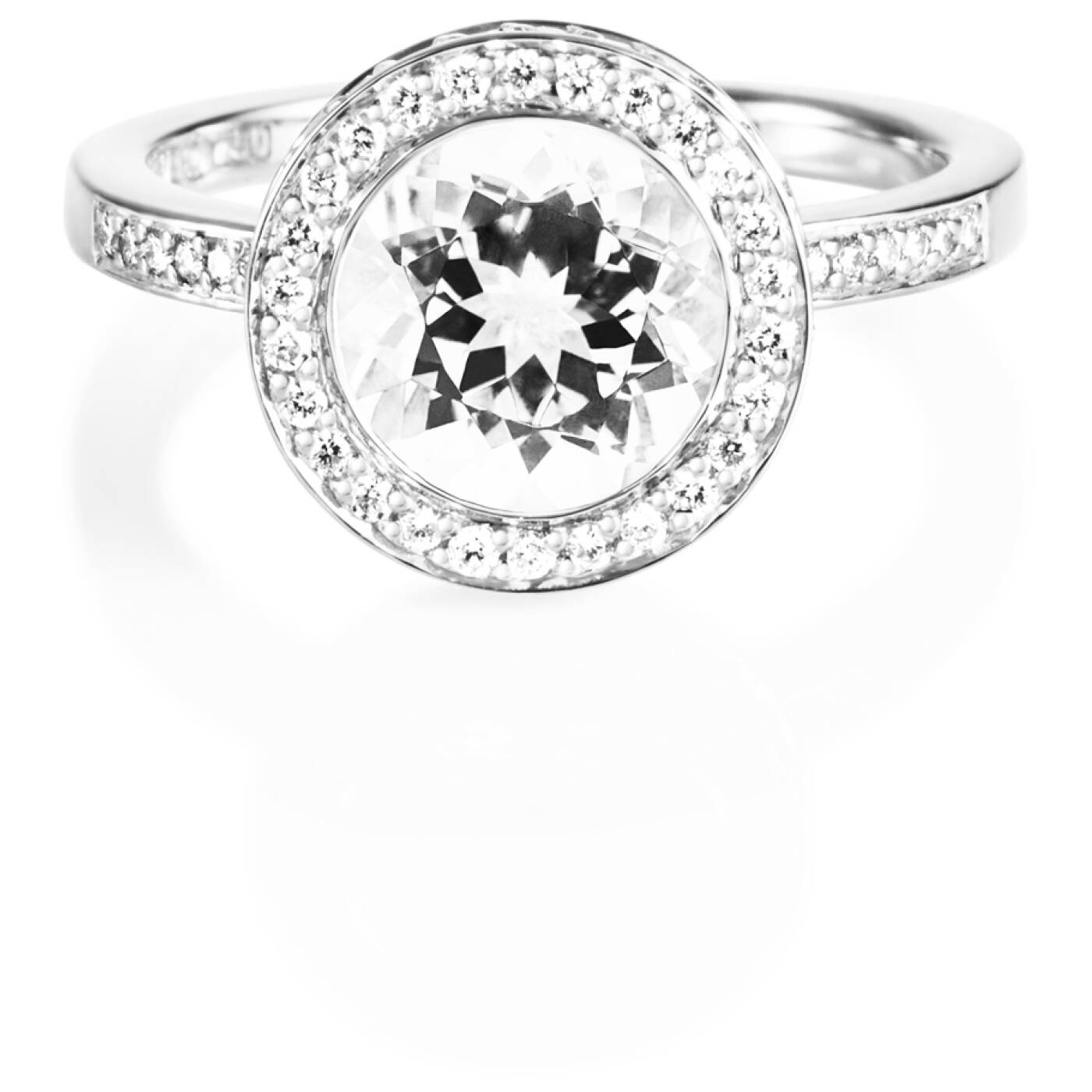 Halo - Crystal Quartz Ring Weißgold