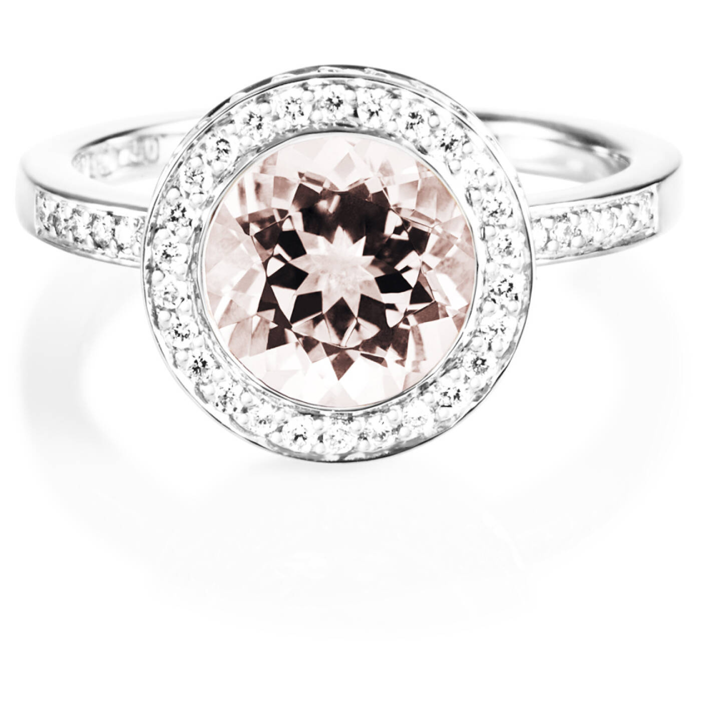 Halo - Morganite Ring Weißgold