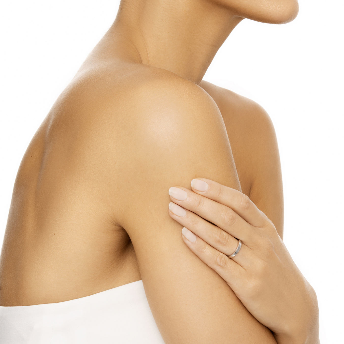 Half Round Thin Ring White gold