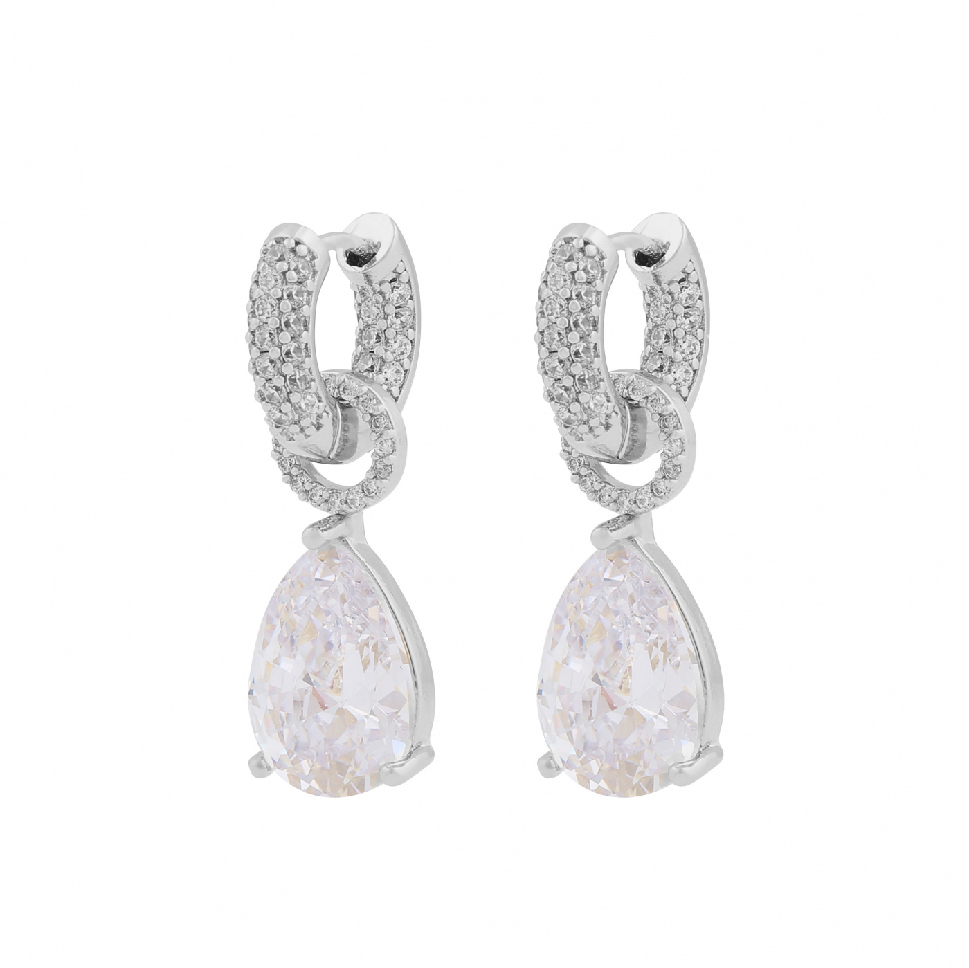 Naomi stone drop pendant ear Silber