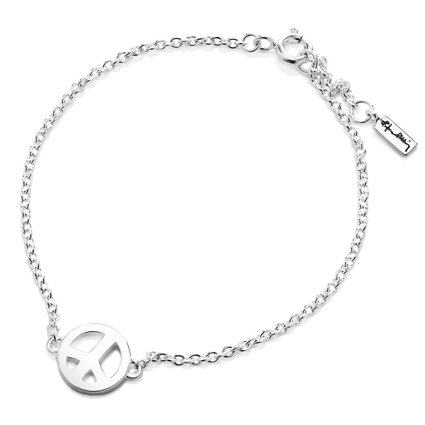 Mini Peace Armbänder Silber 17-19 cm