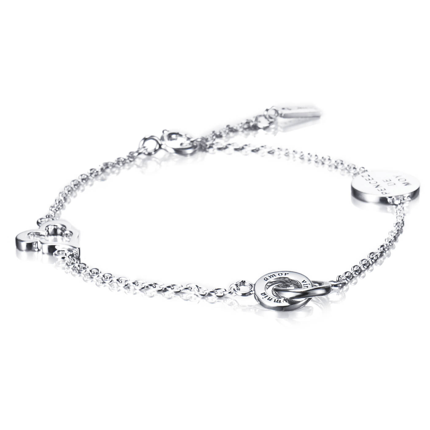 Mini Love Armbänder Silber 17-19 cm