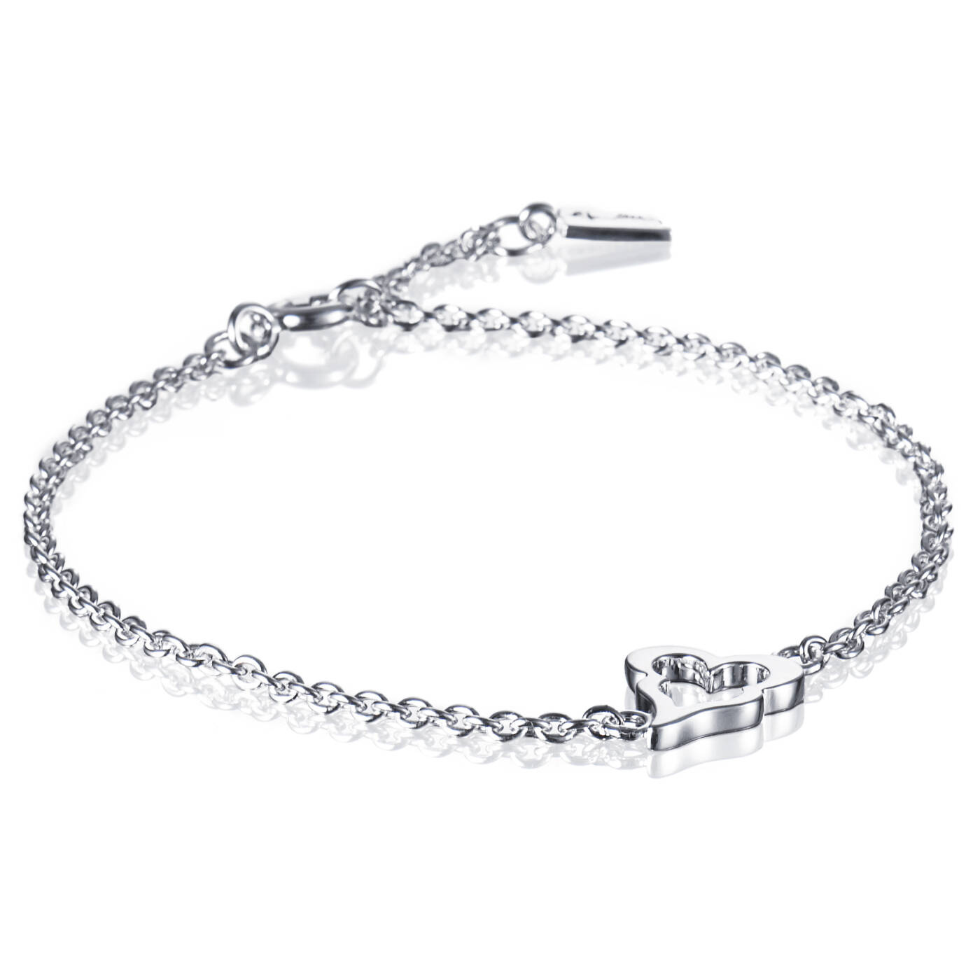 Mini Crazy Heart Armbänder Silber 17-19 cm