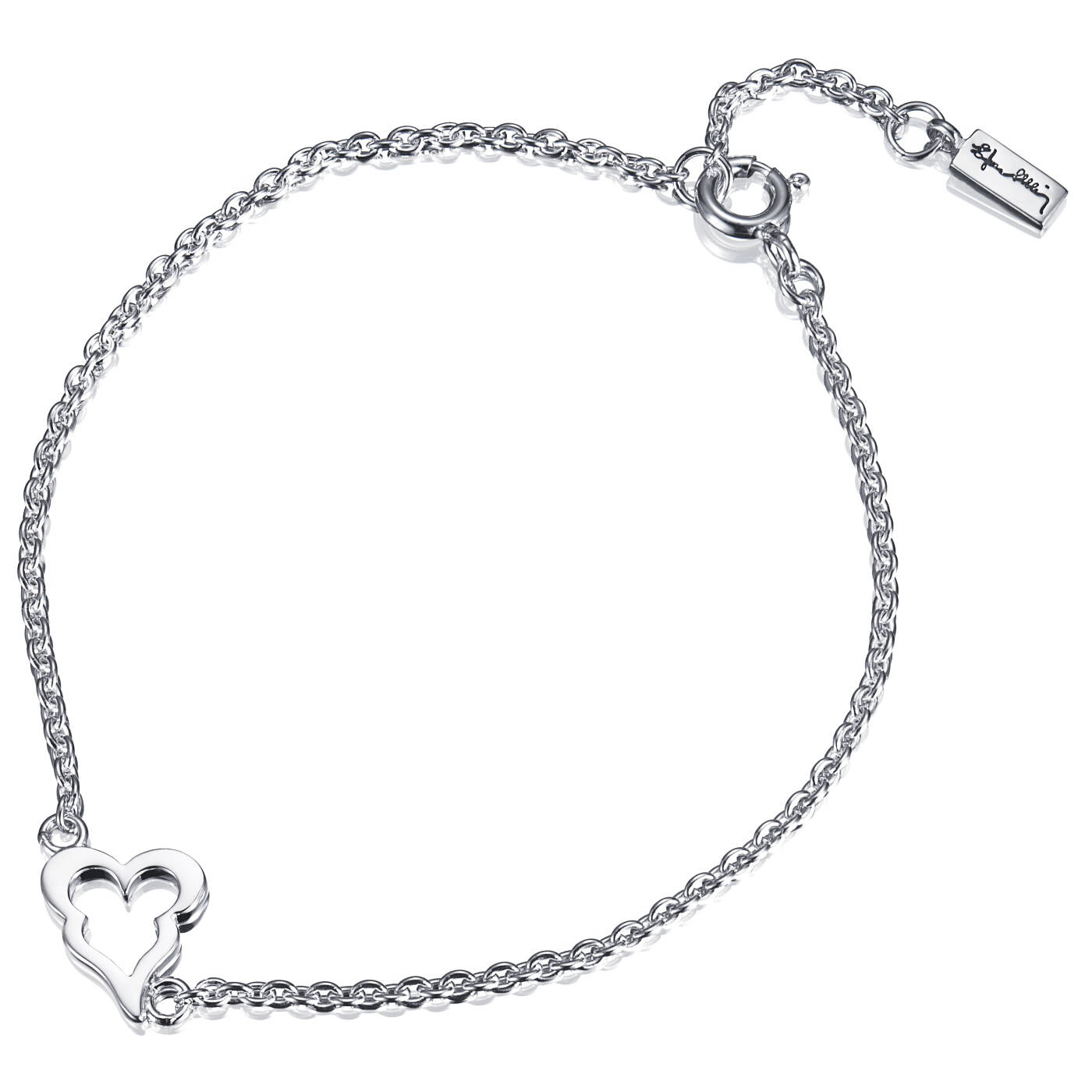 Mini Crazy Heart Armbänder Silber 17-19 cm