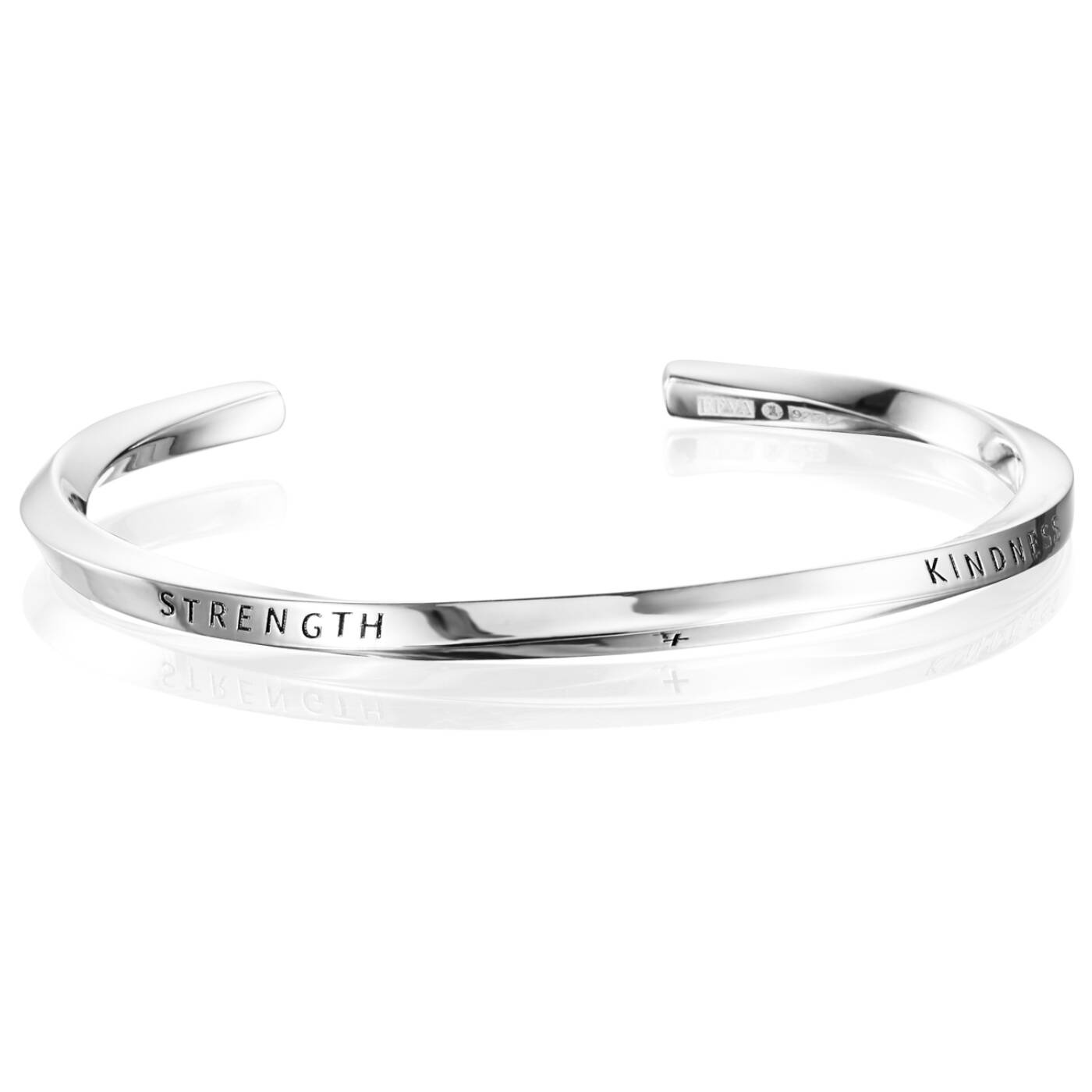 Strength & Kindness Slim Cuff Armbänder Silber