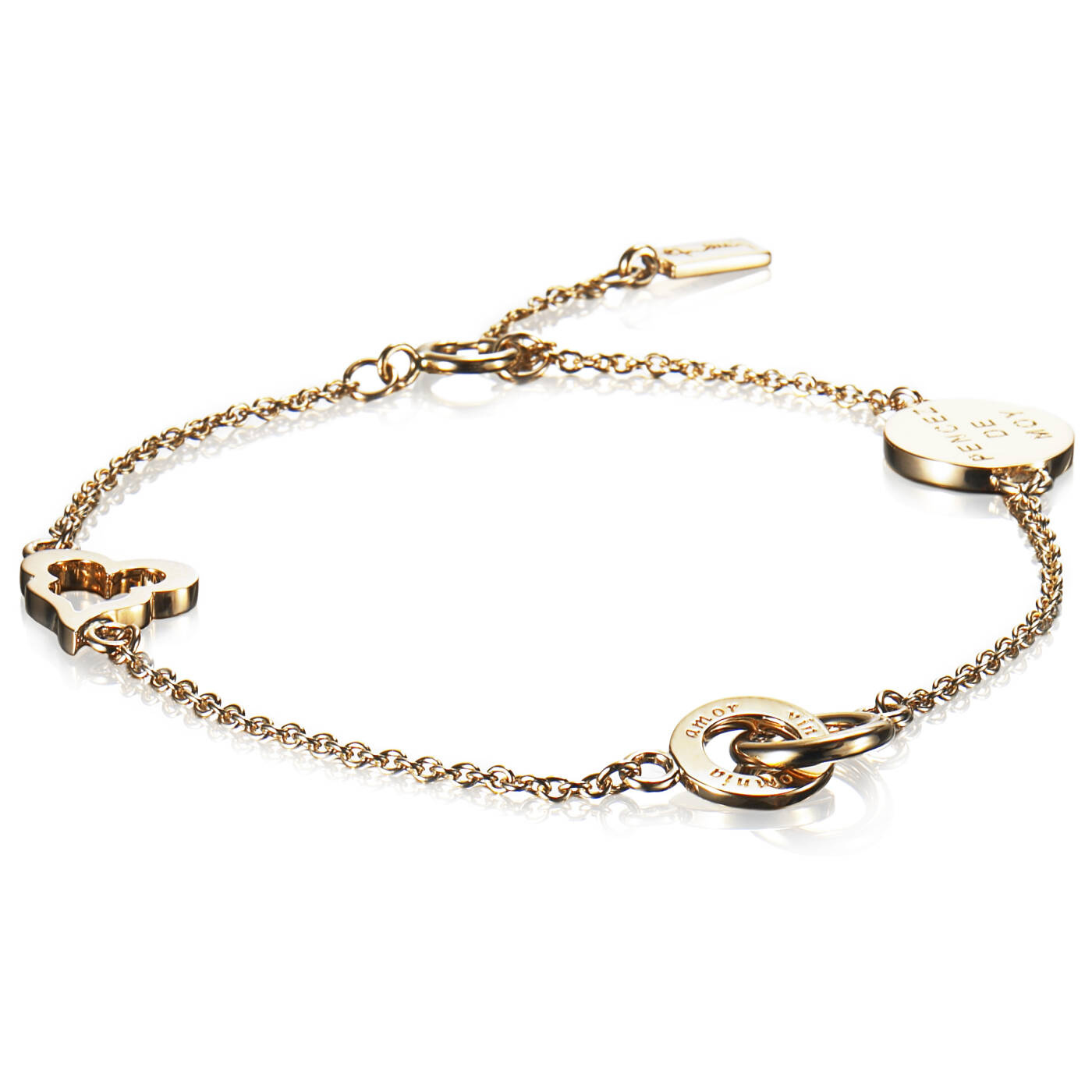 Mini Love Armbänder Gold 15-19 cm