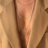 CU draped Halsketten Silber 90 cm