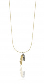 Feather long Halsketten Gold 80-85 cm