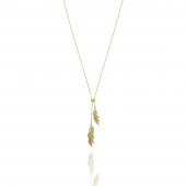 Feather/Leaf double Halsketten Gold