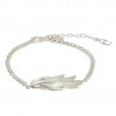 Feather/Leaf chain brace Armbänder Silber