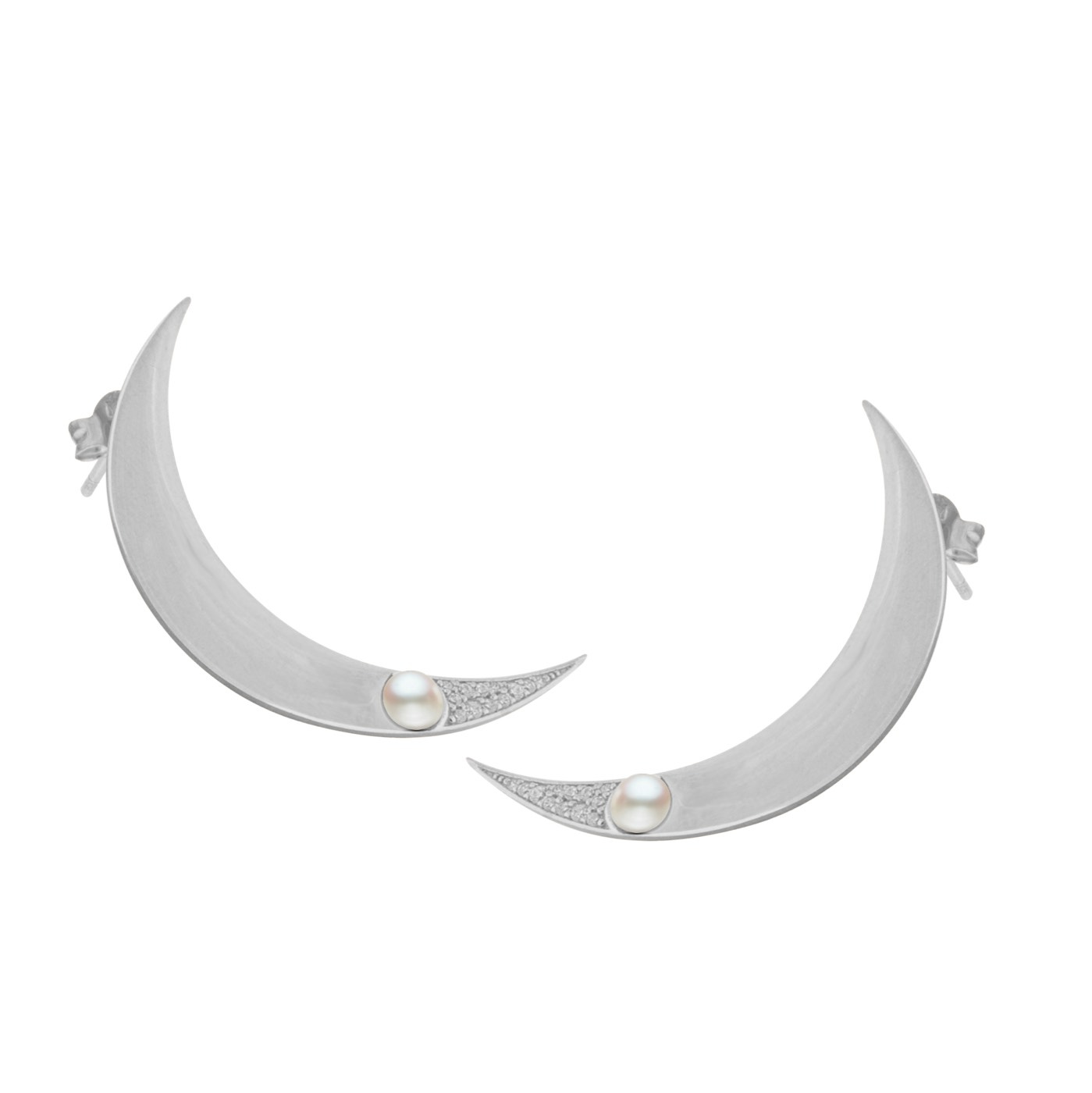 One moon Ohrring Silber pair