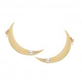 One moon Ohrring Gold pair